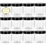 12-Pack Clear Plastic Jars for Handmade Cosmetics