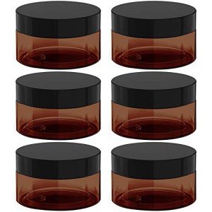 8 oz Leak-Proof Amber Cosmetic Jars - 6 Pack
