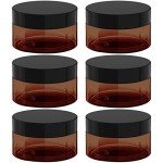 8 oz Leak-Proof Amber Cosmetic Jars - 6 Pack