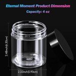 50 Pack Clear Plastic Jars with Black Lids