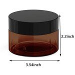 8 oz Leak-Proof Amber Cosmetic Jars - 6 Pack