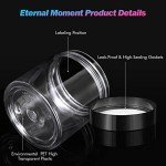 50 Pack Clear Plastic Jars with Black Lids