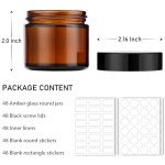 48-Pack Amber Glass Jars with Lids and Labels