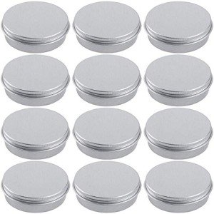 12-Pack Refillable 2 oz Aluminum Tin Jars