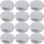 12-Pack Refillable 2 oz Aluminum Tin Jars