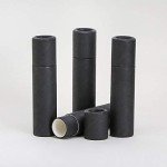 12-Pack Black Kraft Paperboard Lip Balm Tubes