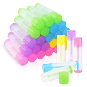 25 Clear Refillable Lip Balm Tubes with Caps