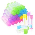 25 Clear Refillable Lip Balm Tubes with Caps