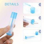 25 Clear Refillable Lip Balm Tubes with Caps