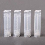 100 Pcs Clear Oval Lip Balm Tubes with Lids