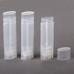 100 Pcs Clear Oval Lip Balm Tubes with Lids