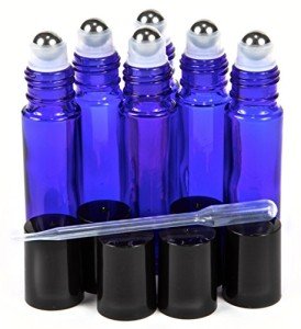 Cobalt Blue Glass Roll-on Bottles with Dropper