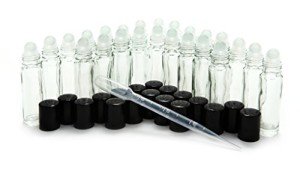 Clear 10ml Glass Roll-On Perfume Bottles (24 Pack)