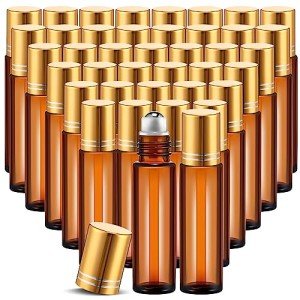 100 Pcs Amber Essential Oil Roller Bottles