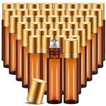 100 Pcs Amber Essential Oil Roller Bottles