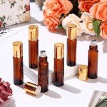 100 Pcs Amber Essential Oil Roller Bottles