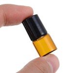 50 Pack Amber Glass Roller Bottles with Caps
