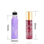 Set of 6 Flower Design Glass Roller Bottles