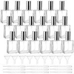 18 Pack Clear Glass Mini Perfume Spray Bottles