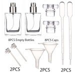 Mini Square Glass Perfume Bottles - 8 Pack