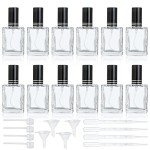 12-Pack Portable Clear Refillable Perfume Bottles