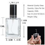 12-Pack Portable Clear Refillable Perfume Bottles