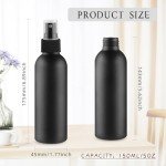 6 Pack Black Aluminum Fine Mist Spray Bottles