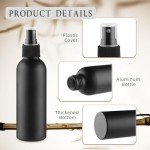 6 Pack Black Aluminum Fine Mist Spray Bottles