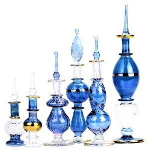 Blue Egyptian Perfume Bottle Set of 6