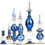 Blue Egyptian Perfume Bottle Set of 6