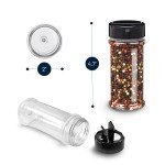 Clear Spice Jars 6 Pack with Shaker Lids