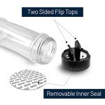 Clear Spice Jars 6 Pack with Shaker Lids