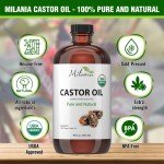 Milania Organic Castor Oil - 16oz Glass Bottle