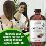Milania Organic Castor Oil - 16oz Glass Bottle