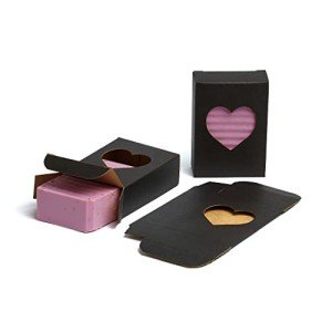 50 Black Heart Window Soap Boxes - 50 Pack