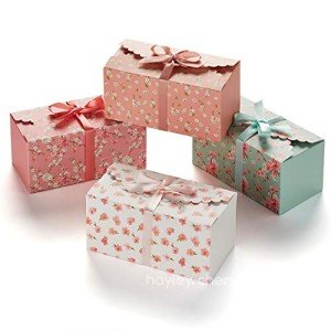 Floral Gift Boxes with Ribbons - 20 Pack