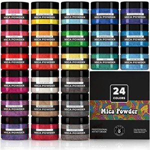 24 Color Mica Pigment Powder for Soap & Crafts