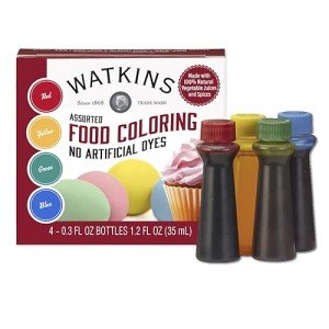 Watkins Food Coloring Set: Red, Yellow, Green, Blue