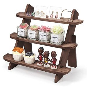 3 Tier Wooden Earring & Ring Holder Display Stand