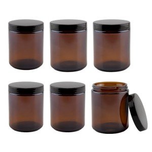 Amber Glass Jars for Body Butter and Creams