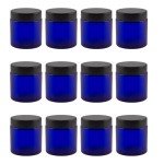 12-Pack of 4 oz Cobalt Blue Glass Jars