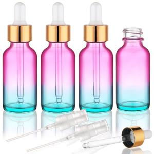 Rainbow 2 oz Glass Dropper Bottle Set