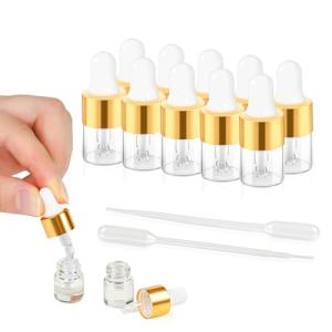 Mini Glass Dropper Bottles for Essential Oils - 10pcs