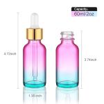 Rainbow 2 oz Glass Dropper Bottle Set