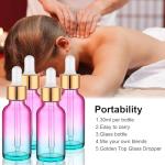 Rainbow 2 oz Glass Dropper Bottle Set