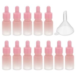 10ml Pink Glass Dropper Bottles - 12 Pack