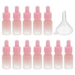 10ml Pink Glass Dropper Bottles - 12 Pack