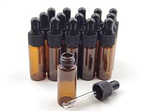 15 Packs of Mini Amber Dropper Bottles