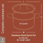 16 Quart Heavy Duty Stainless Steel Stockpot