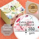 Floral Gift Boxes with Ribbons - 20 Pack